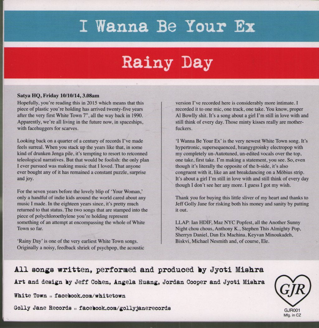 White Town - I Wanna Be Your Ex - 7 Inch