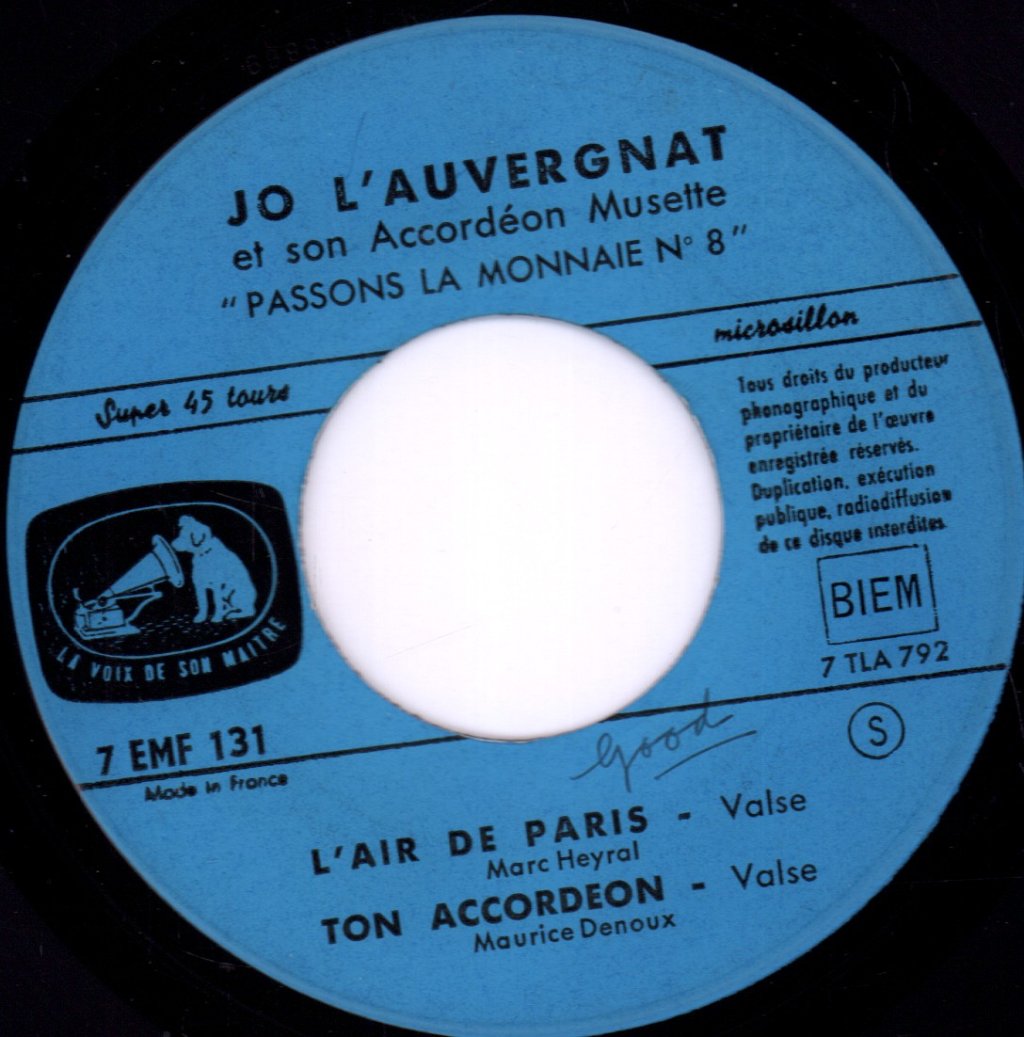 Jo L'Auvergnat - Passons La Monnaie N°8 - 7 Inch