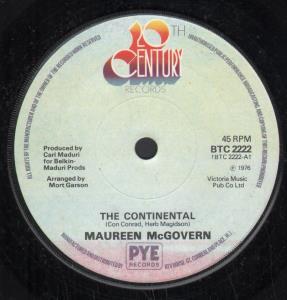 Maureen McGovern - Continental - 7 Inch
