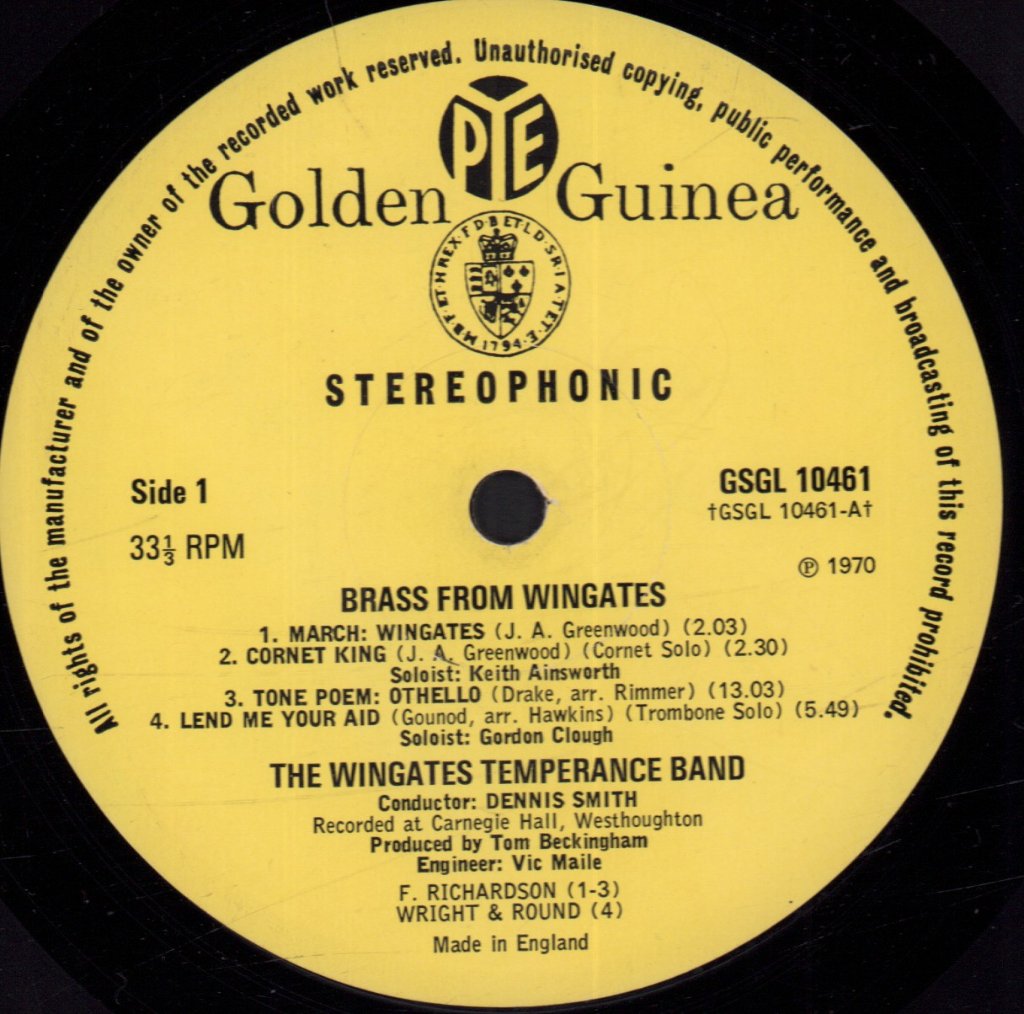 Wingates Temperance Band - Brass From Wingates - Lp