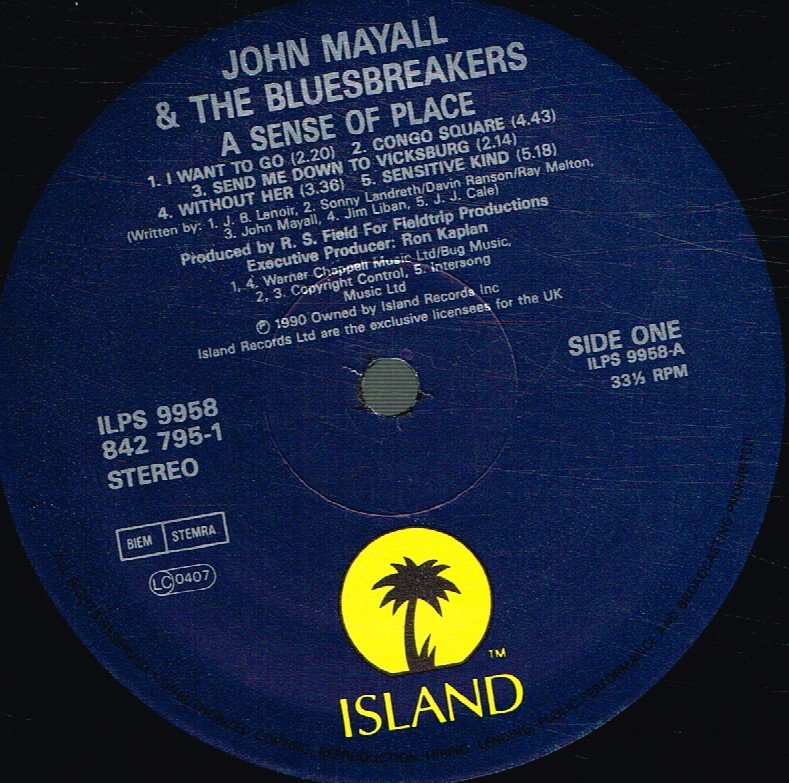 John Mayall & The Bluesbreakers - A Sense Of Place - Lp