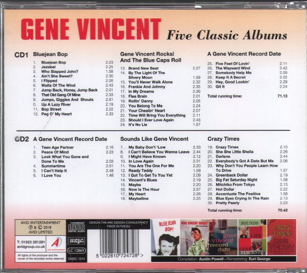 Gene Vincent - Five Classic Albums - Double Cd
