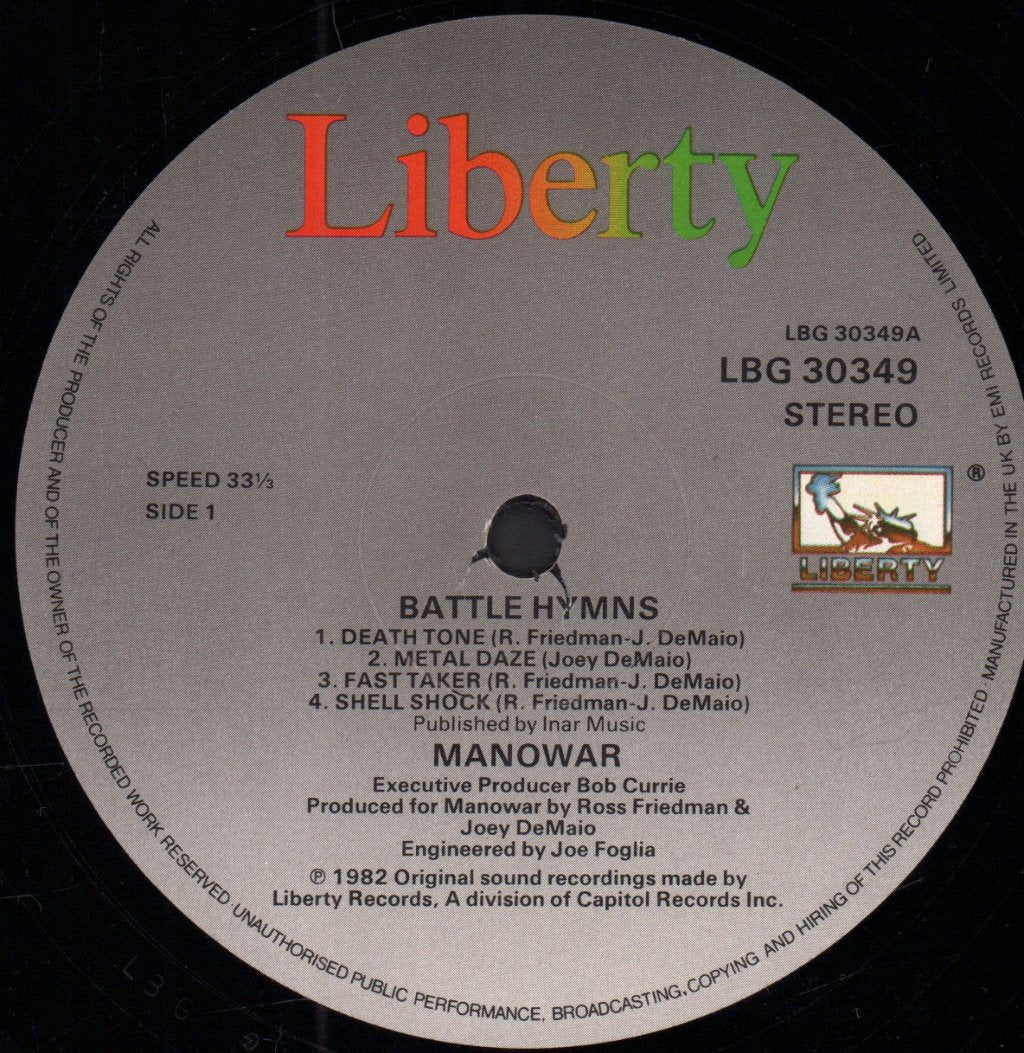 Manowar - Battle Hymns - Lp