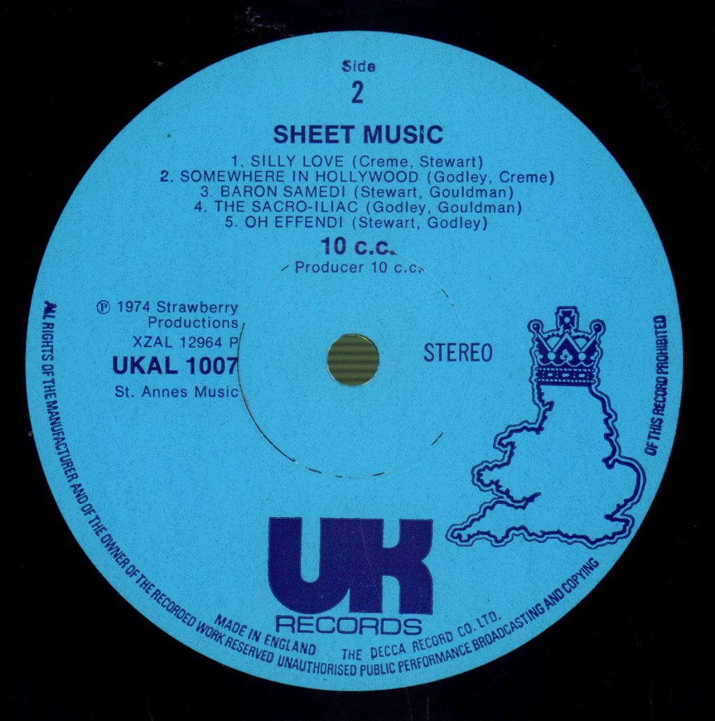 10cc - Sheet Music - Lp