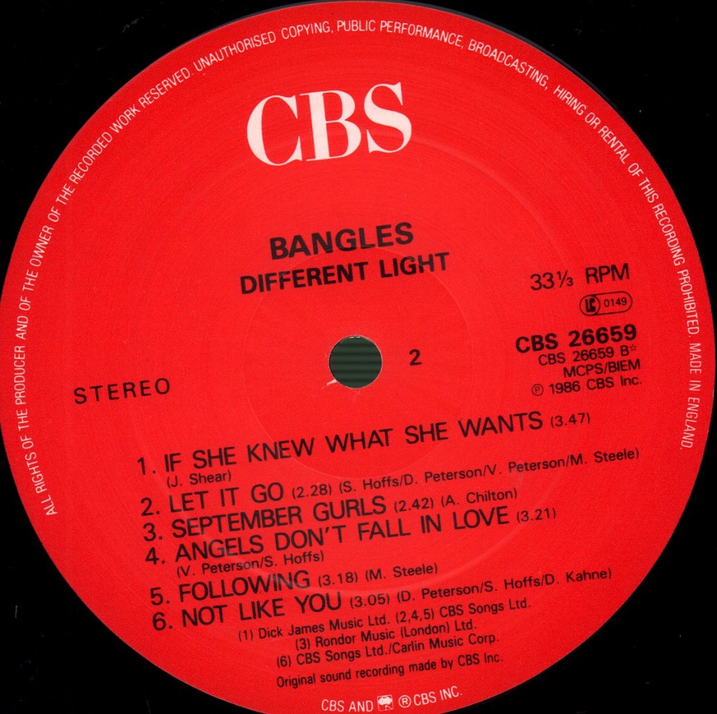 Bangles - Different Light - Lp