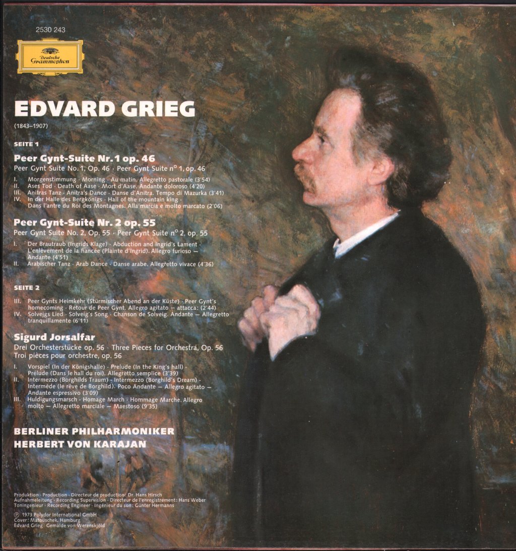 Herbert Von Karajan / Berlin Philharmonic Orchestra - Grieg - Peer Gynt - Suites 1 & 2 - Lp