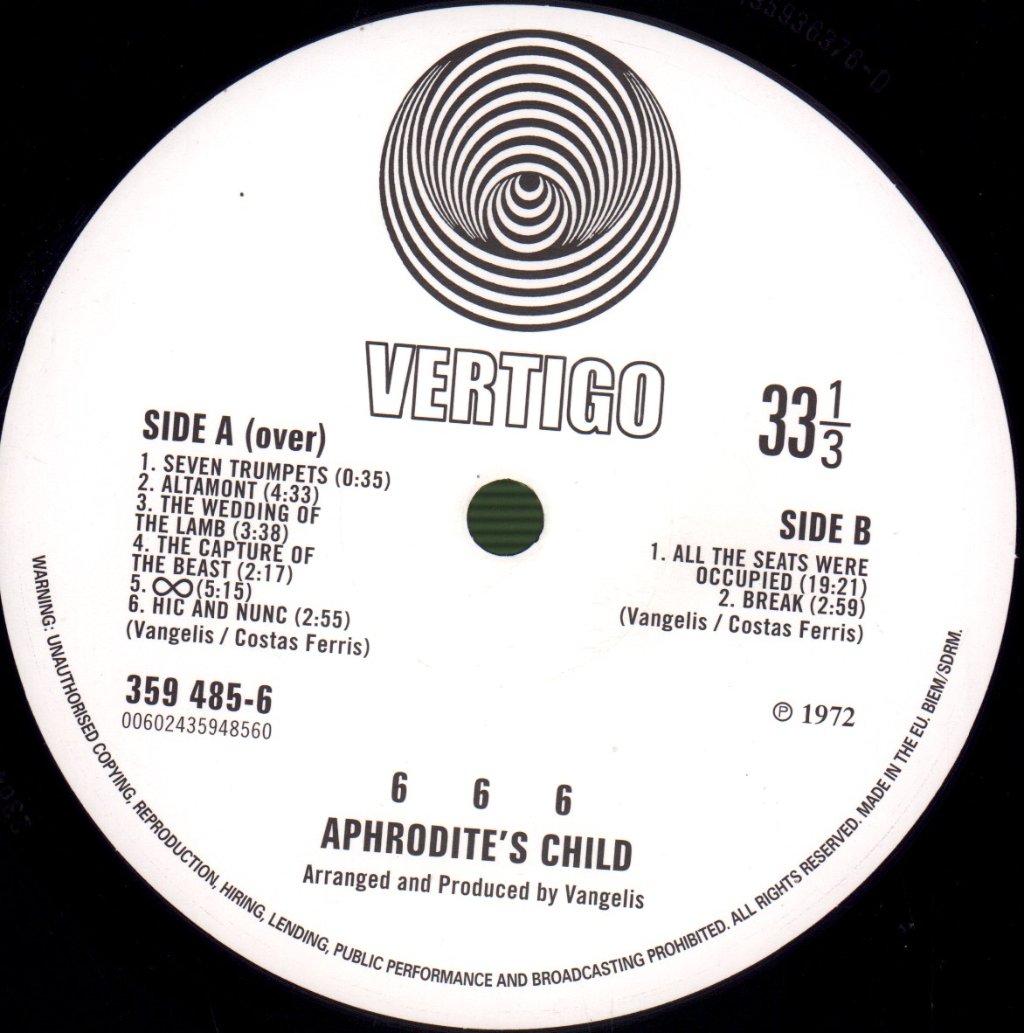Aphrodite's Child - 666 (The Apocalypse Of John 13/18) - Double Lp