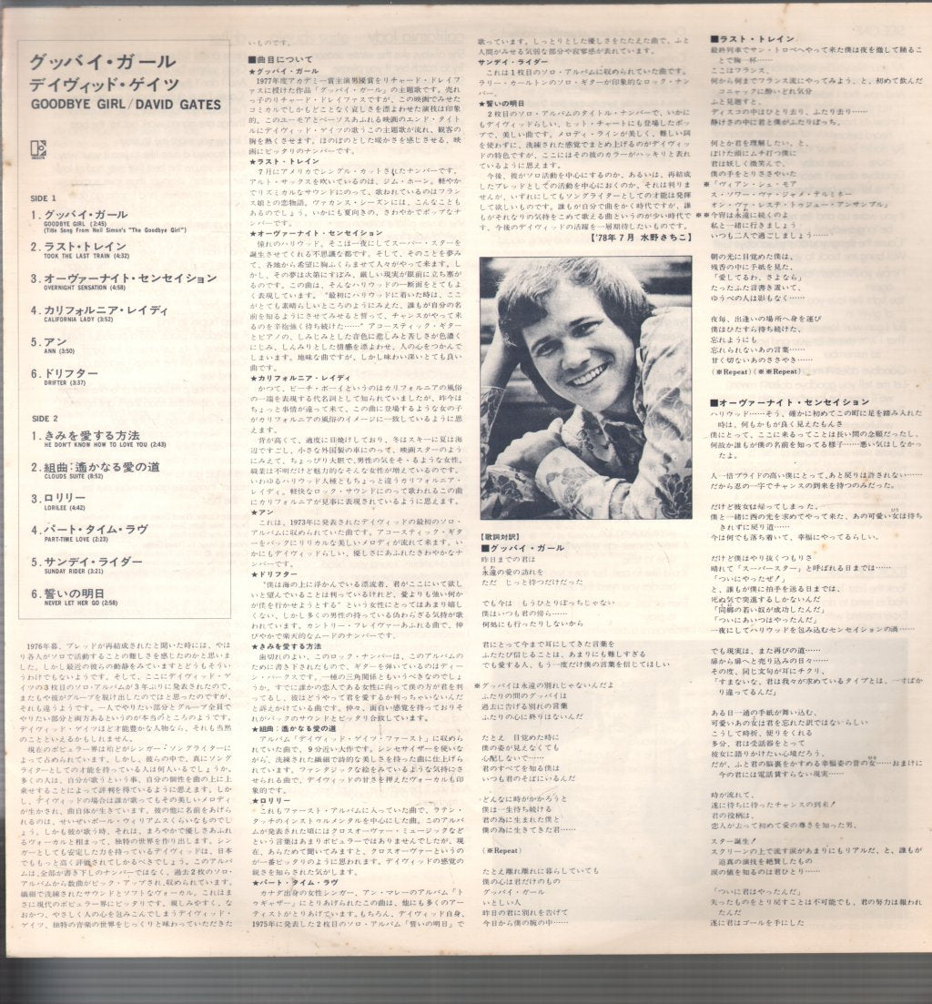 David Gates - Goodbye Girl - Lp