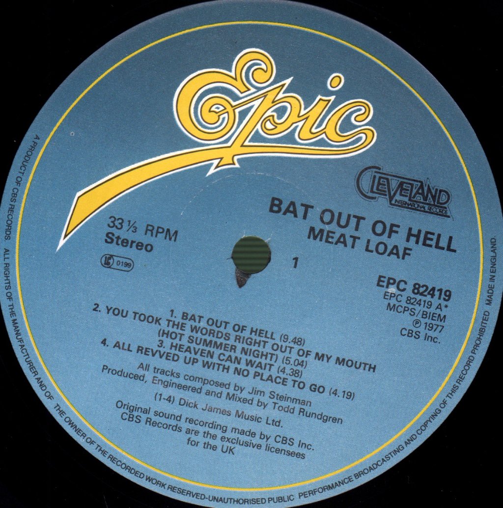 Meat Loaf - Bat Out Of Hell - Lp