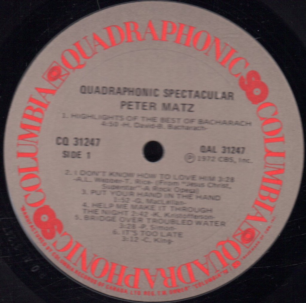 Peter Matz - Quadraphonic Spectacular - Lp