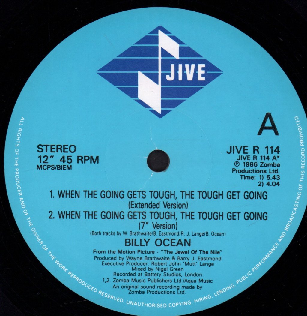 Billy Ocean - When The Going Gets Tough - 12 Inch