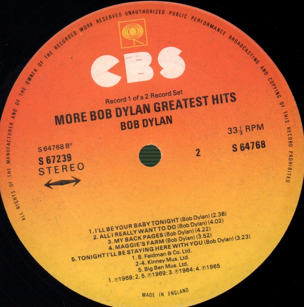 Bob Dylan - More Bob Dylan Greatest Hits - Double Lp