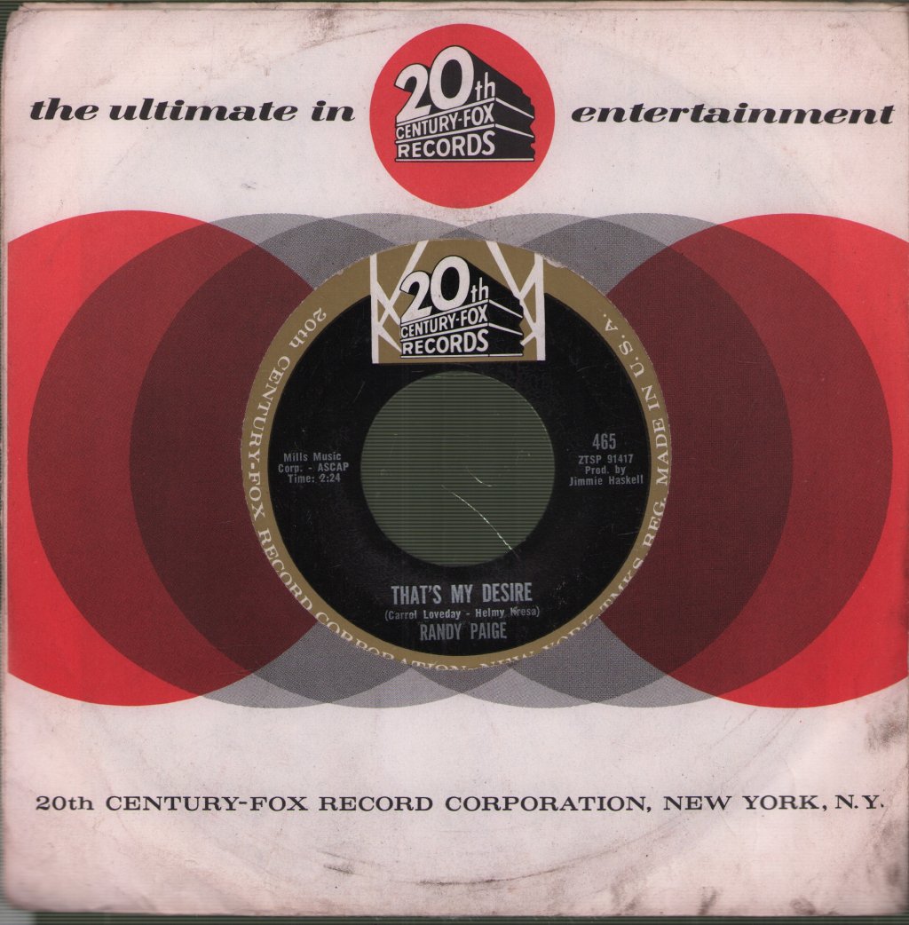 Randy Paige - Down On The Corner - 7 Inch