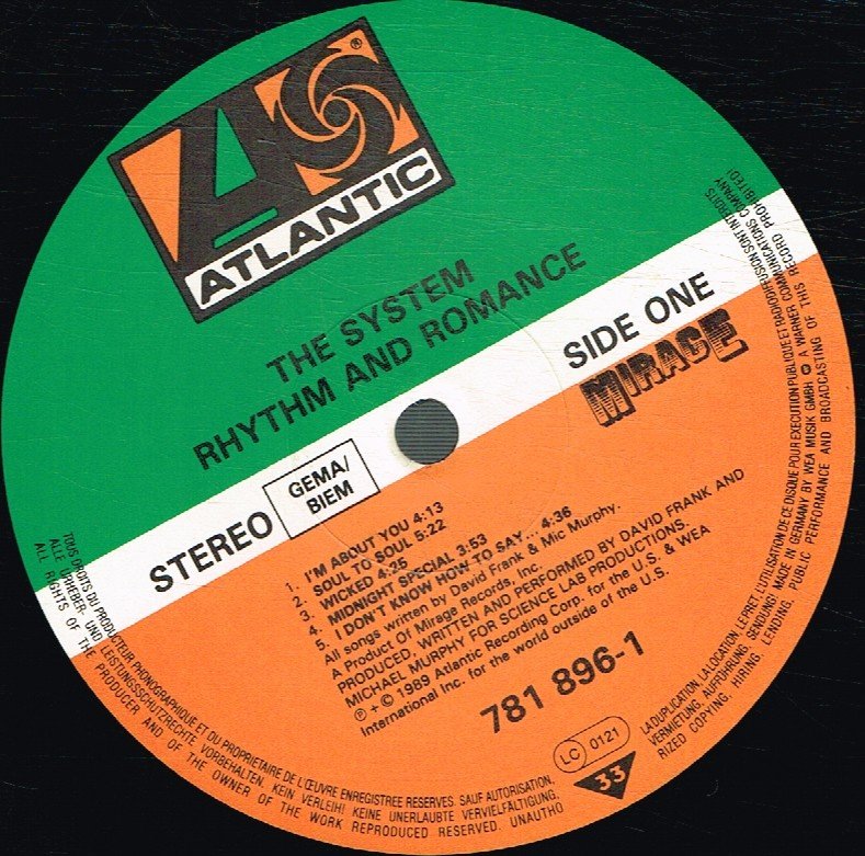 System (Electro Soul) - Rhythm And Romance - Lp
