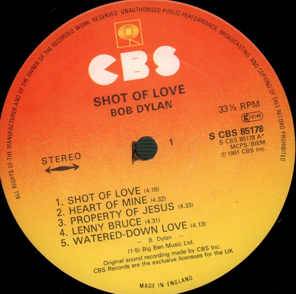 Bob Dylan - Shot Of Love - Lp
