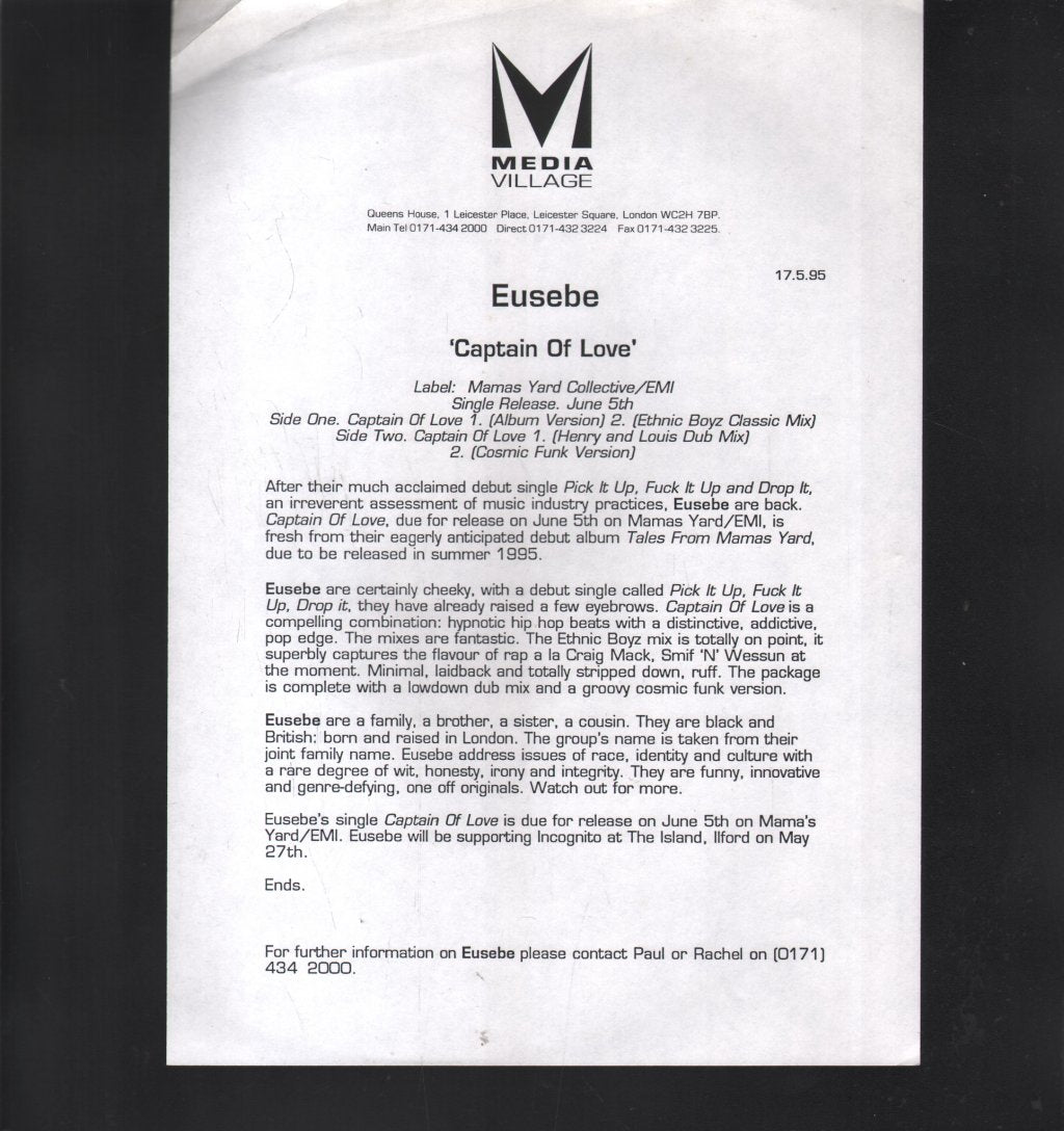 Eusebe - Captain Of Love - 12 Inch