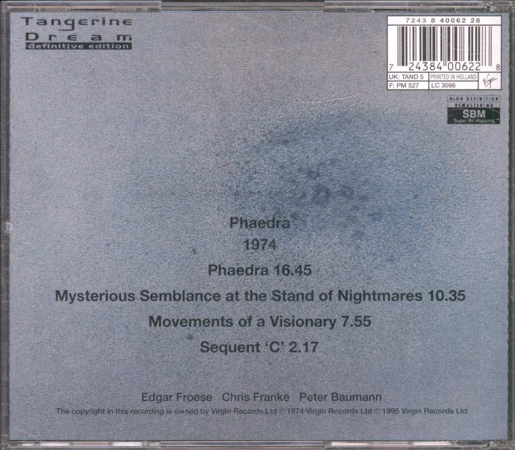 Tangerine Dream - Phaedra - Cd