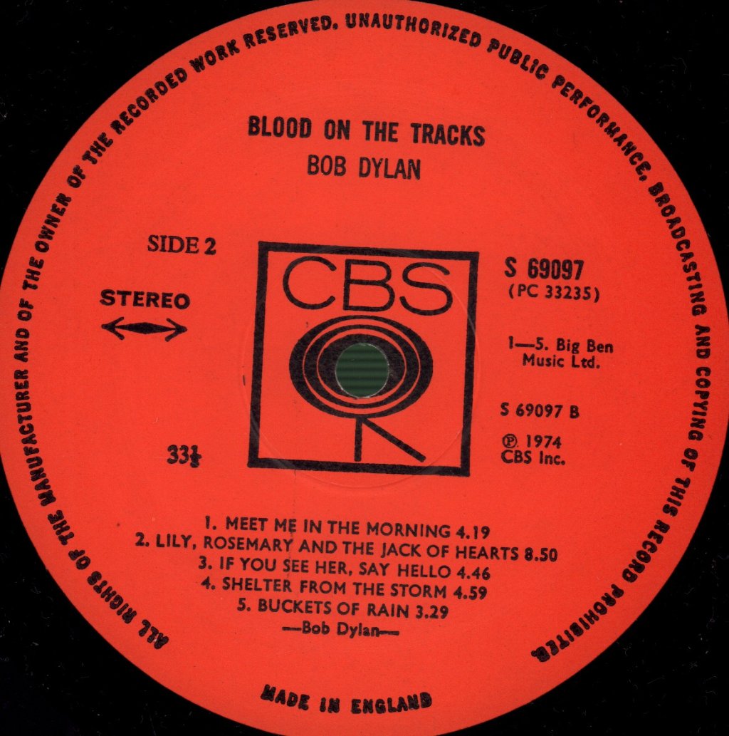 Bob Dylan - Blood On The Tracks - Lp