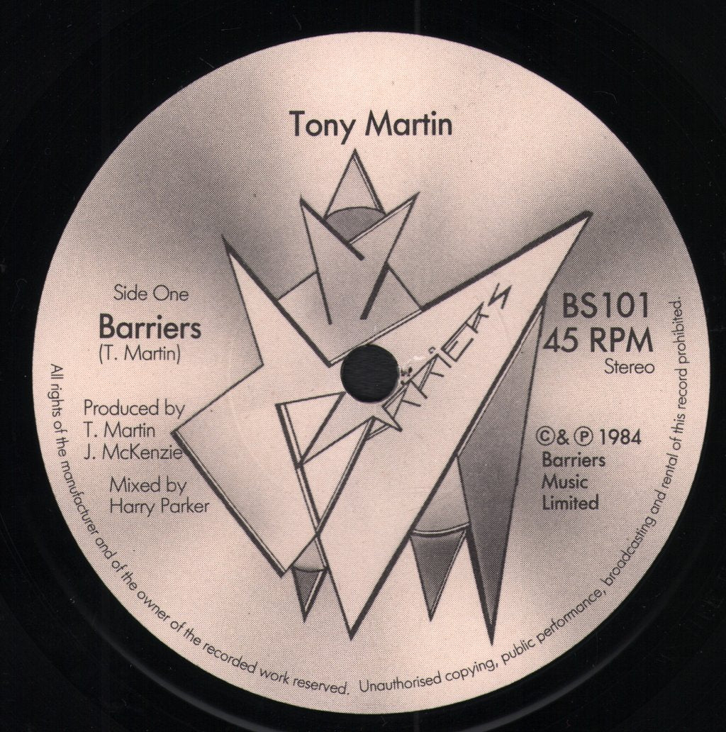 Tony Martin (80'S Artist) - Barriers - 7 Inch