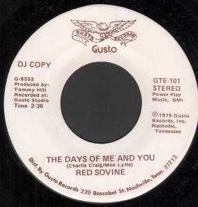 Red Sovine - Days Of Me And You - 7 Inch
