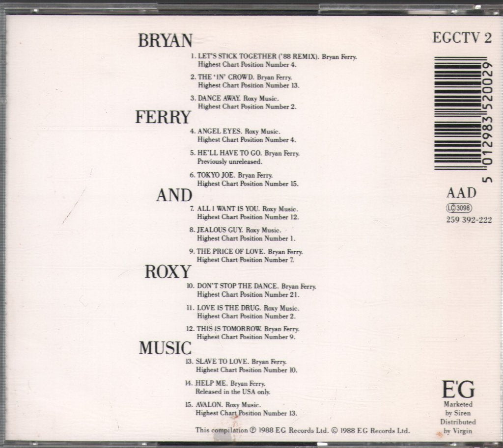 Roxy Music - Ultimate Collection - Cd