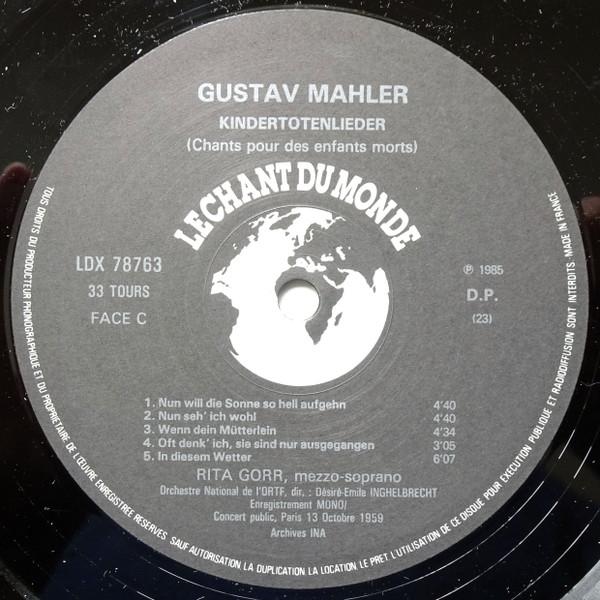 mahler / rita gorr - Das Lied Von Der Erde - Kindertotenlieder - Lieder Eines Fahrenden Gesellen - Double Lp