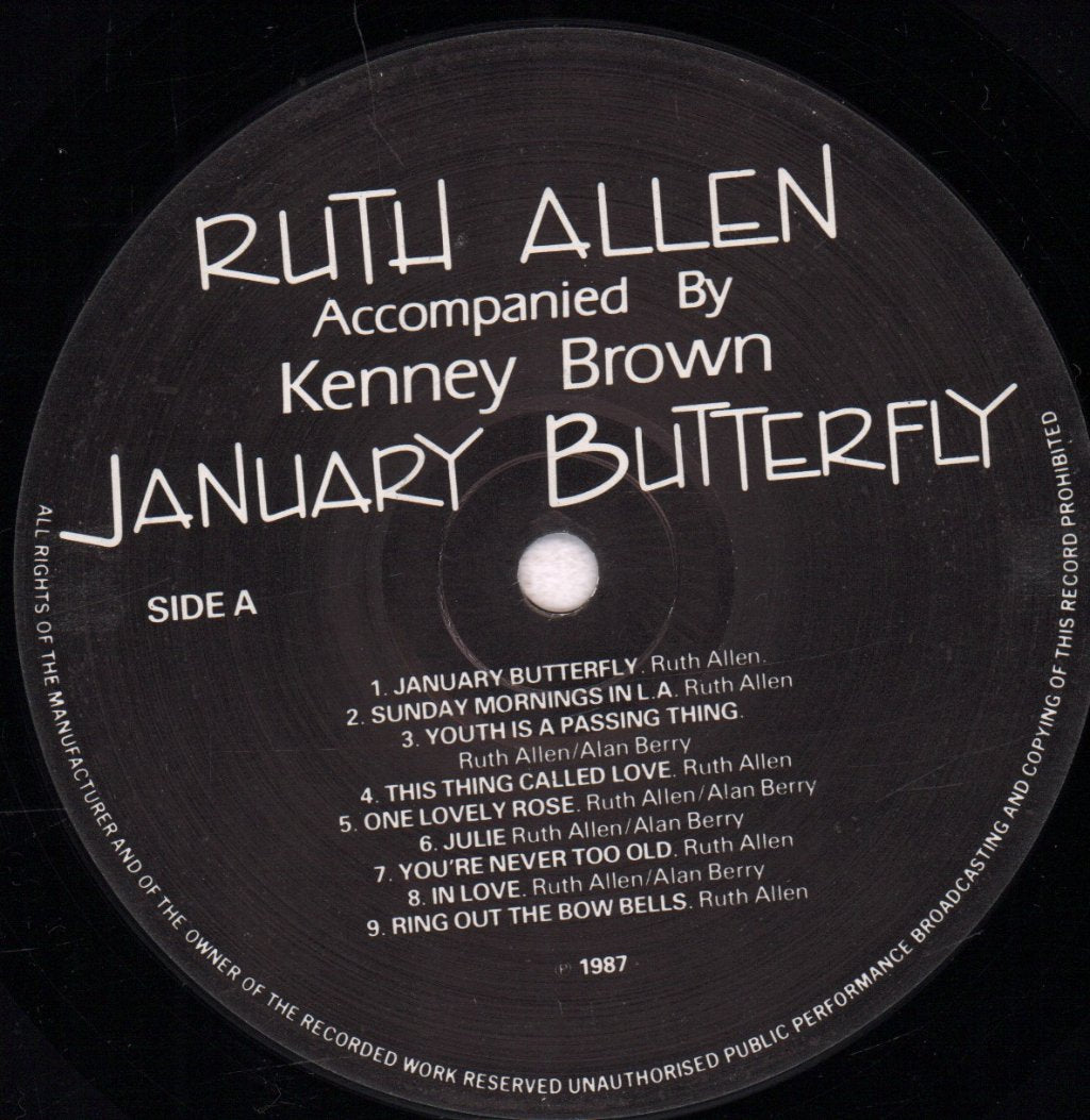 ruth allen accompanied by kenney brown - january butterfly - Lp