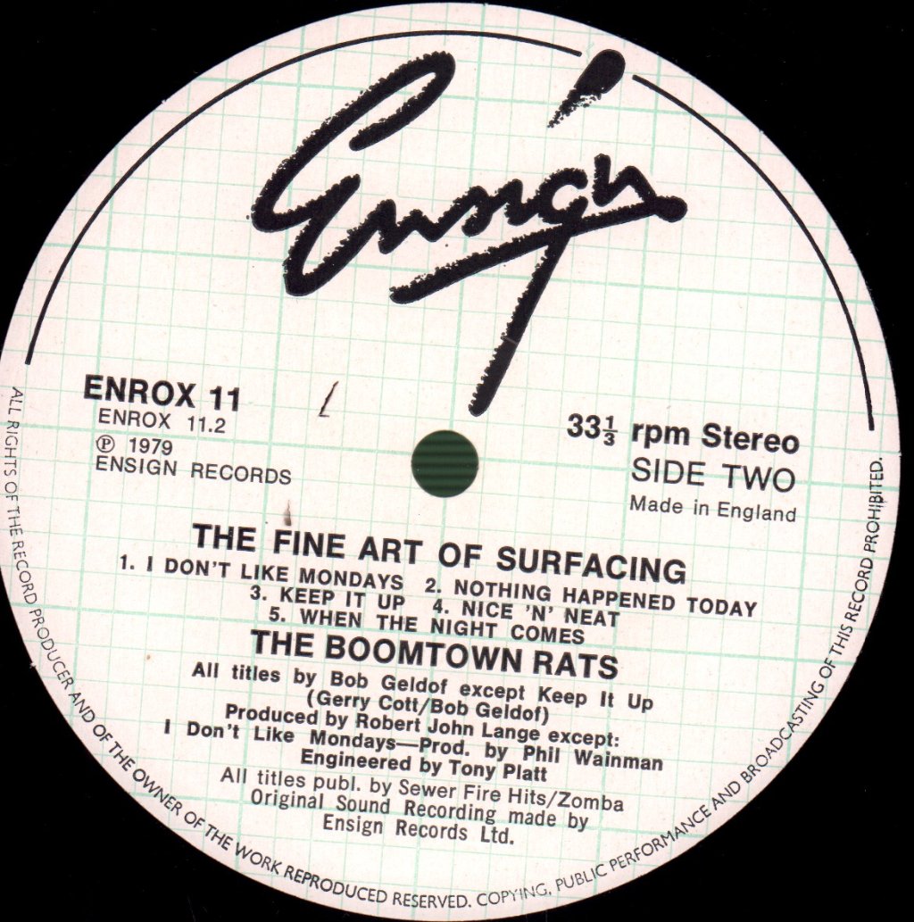 Boomtown Rats - Fine Art Of Surfacing - Lp