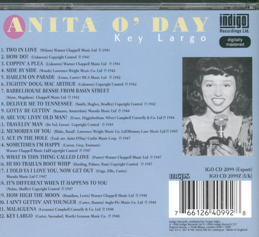 Anita O'Day - Key Largo - Cd