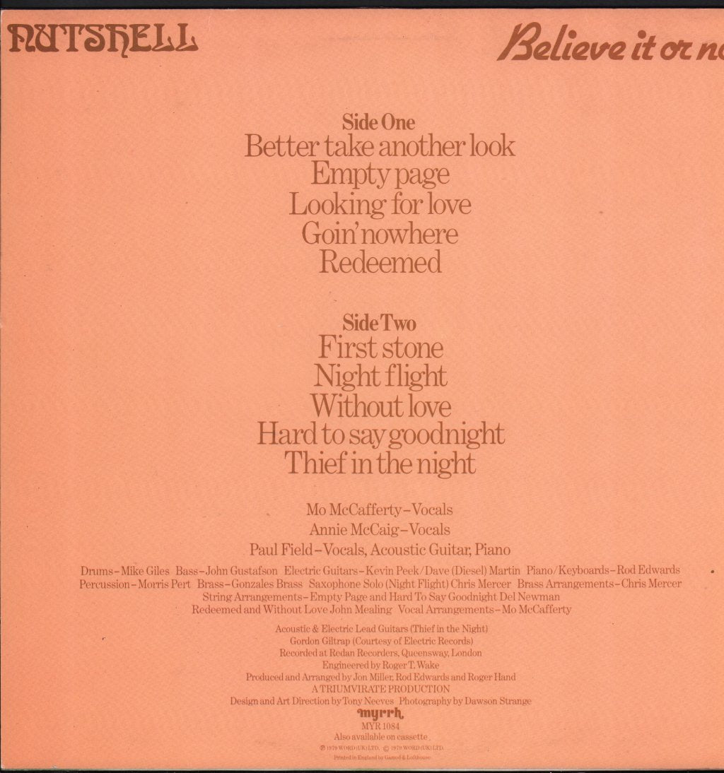 Nutshell - Believe It Or Not - Lp