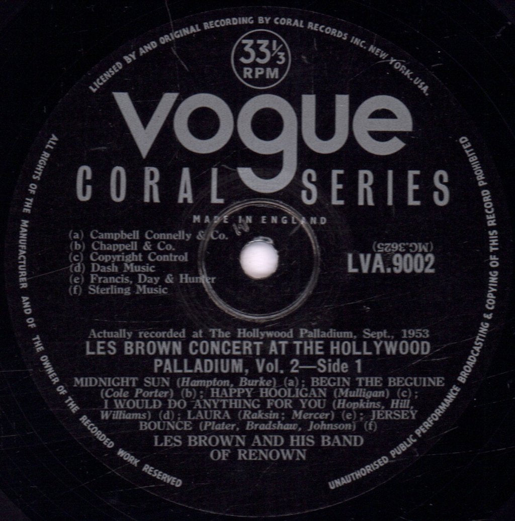 Les Brown (Jazz) - Concert From The Palladium Volume 2 - Lp