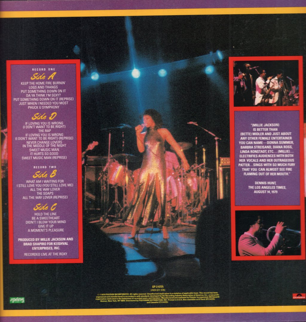 Millie Jackson - Live And Uncensored - Double Lp