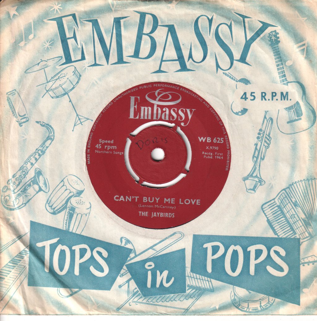 Jaybirds / Del Martin With Gerry Glenn & His Orchestra - Can't Buy Me Love/I Love You Because - 7 Inch