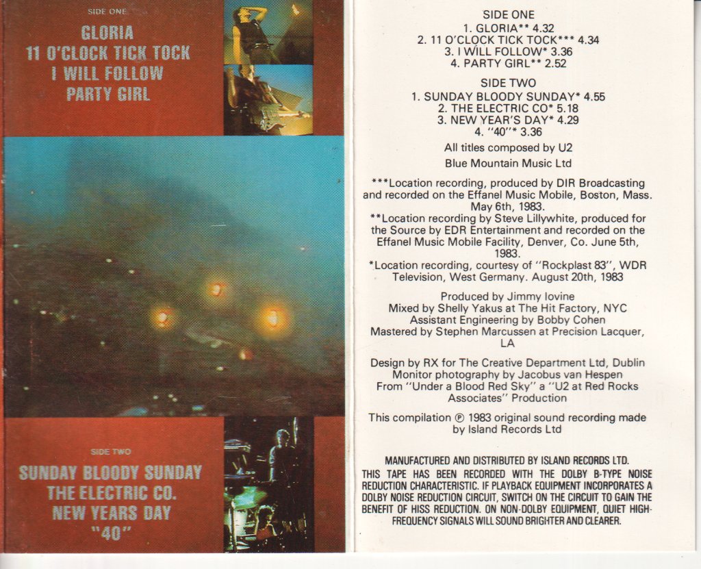 U2 - Live Under A Blood Red Sky - Cassette