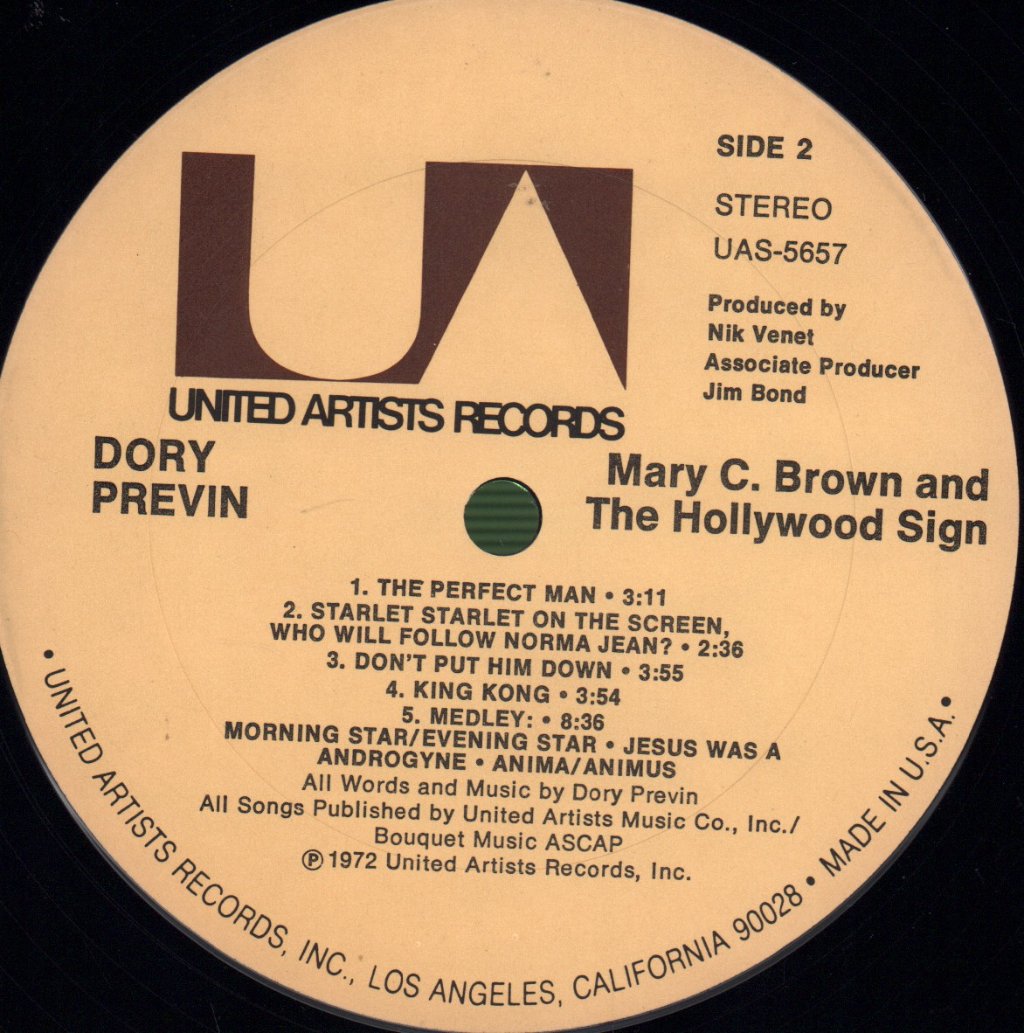 Dory Previn - Mary C Brown And The Hollywood Sign - Lp