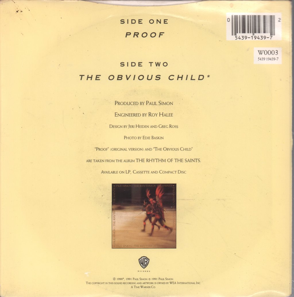 Paul Simon - Proof - 7 Inch