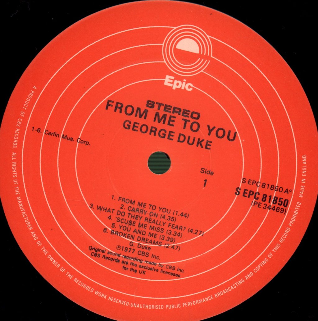 George Duke - From Me To You - Lp