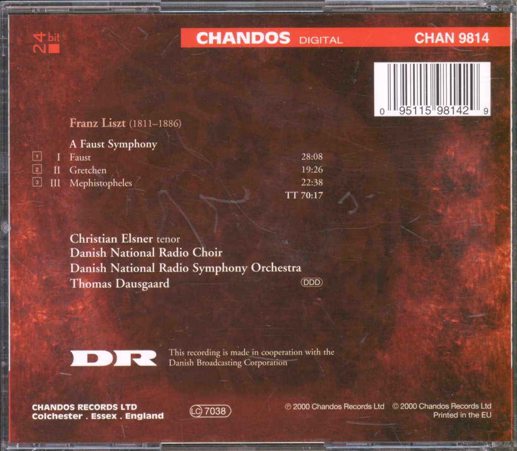 Danish National Radio Symphony Orchestra, Thomas Dausgaard - Liszt - A Faust Symphony - Cd