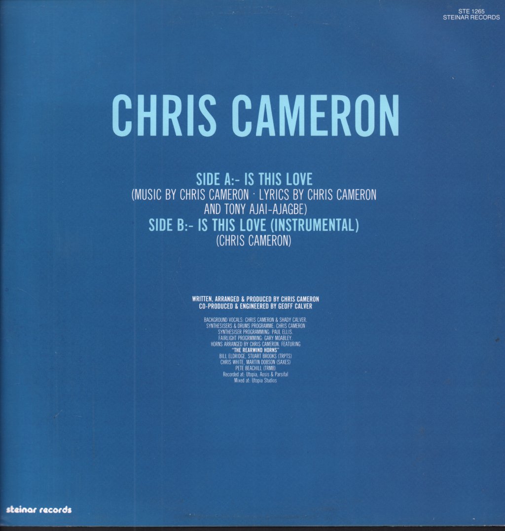 Chris Cameron - Is This Love - 12 Inch