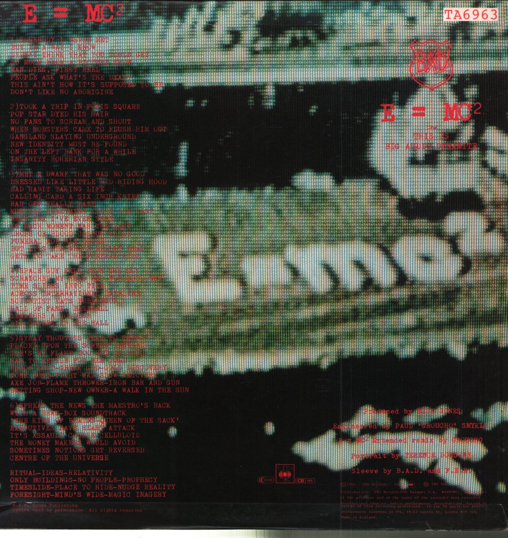 Big Audio Dynamite - E=Mc2 - 12 Inch