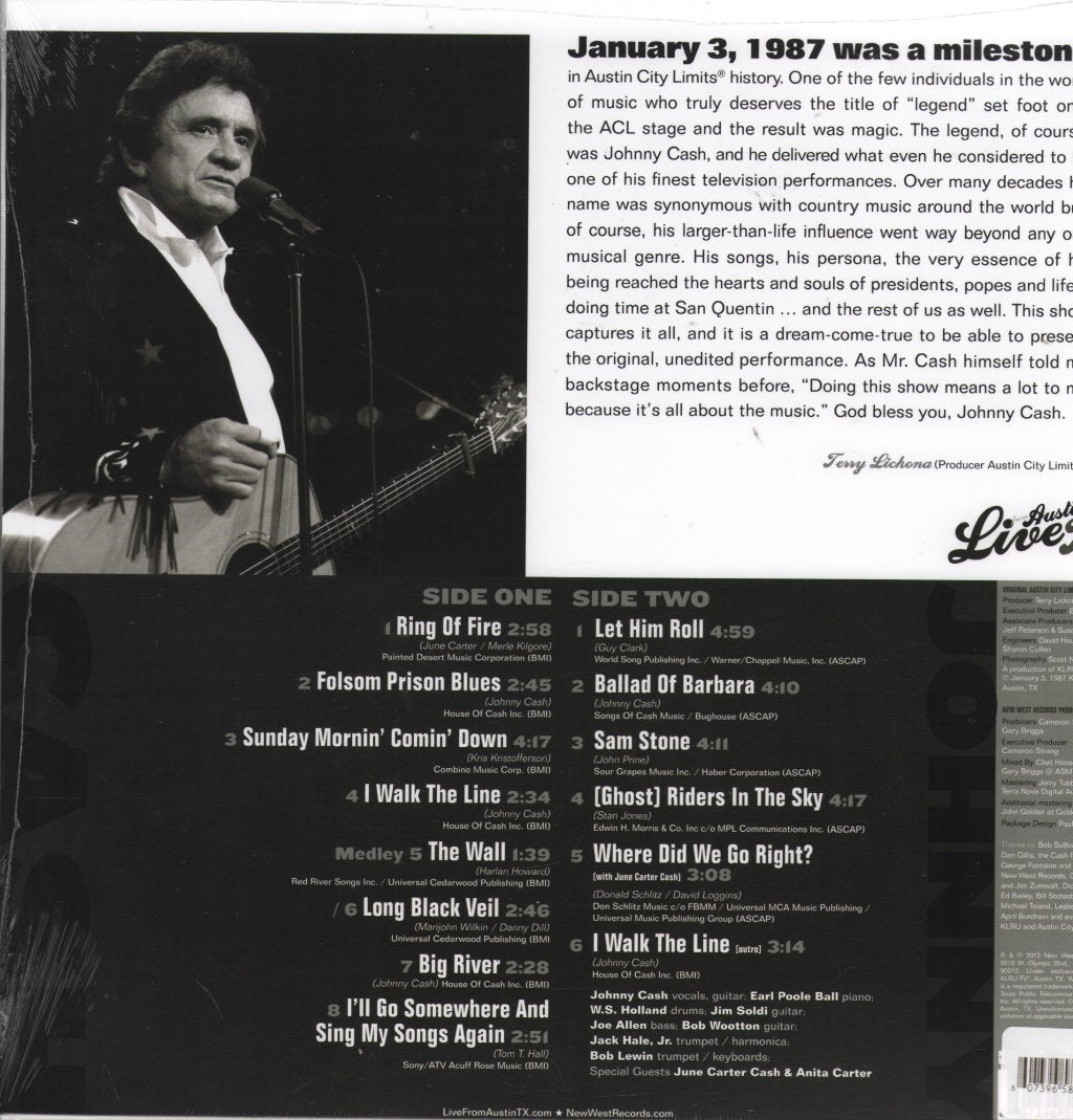 Johnny Cash - Live From Austin, TX - Lp