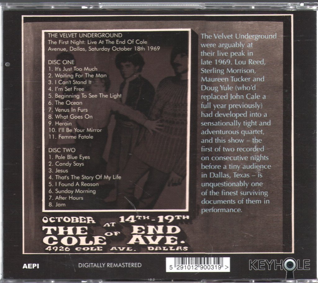 Velvet Underground - Live At The End Of Cole Ave. - The First Night - Double Cd