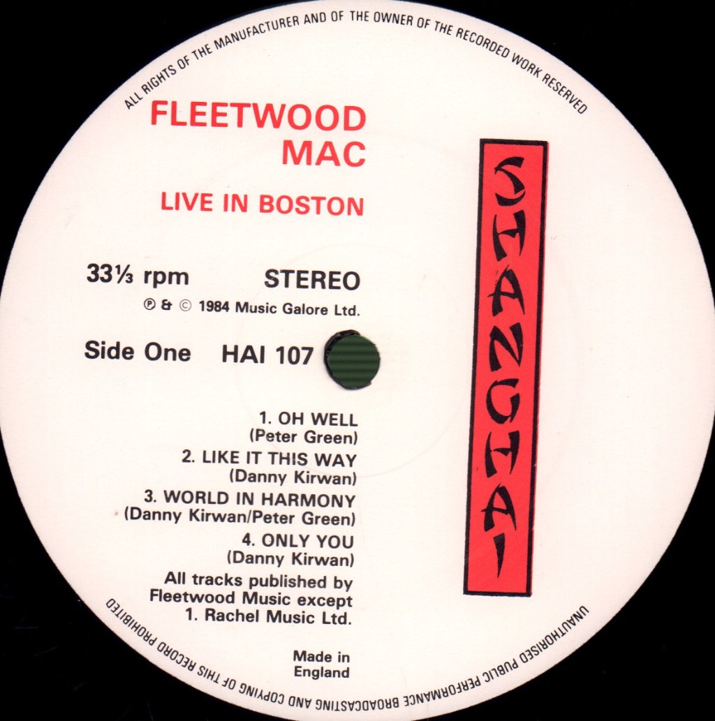 Fleetwood Mac - Live In Boston - Lp