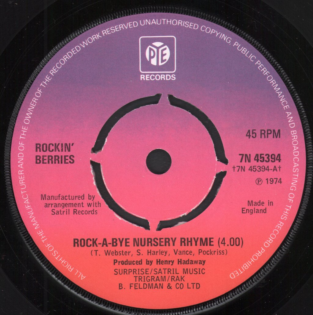 Rockin' Berries - Rock-A-Bye Nursery Rhyme - 7 Inch