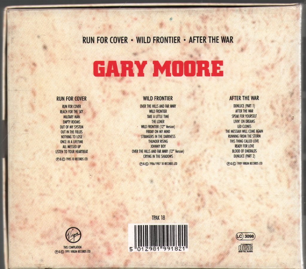 Gary Moore - Run For Cover / Wild Frontier / After The War - Cd Set