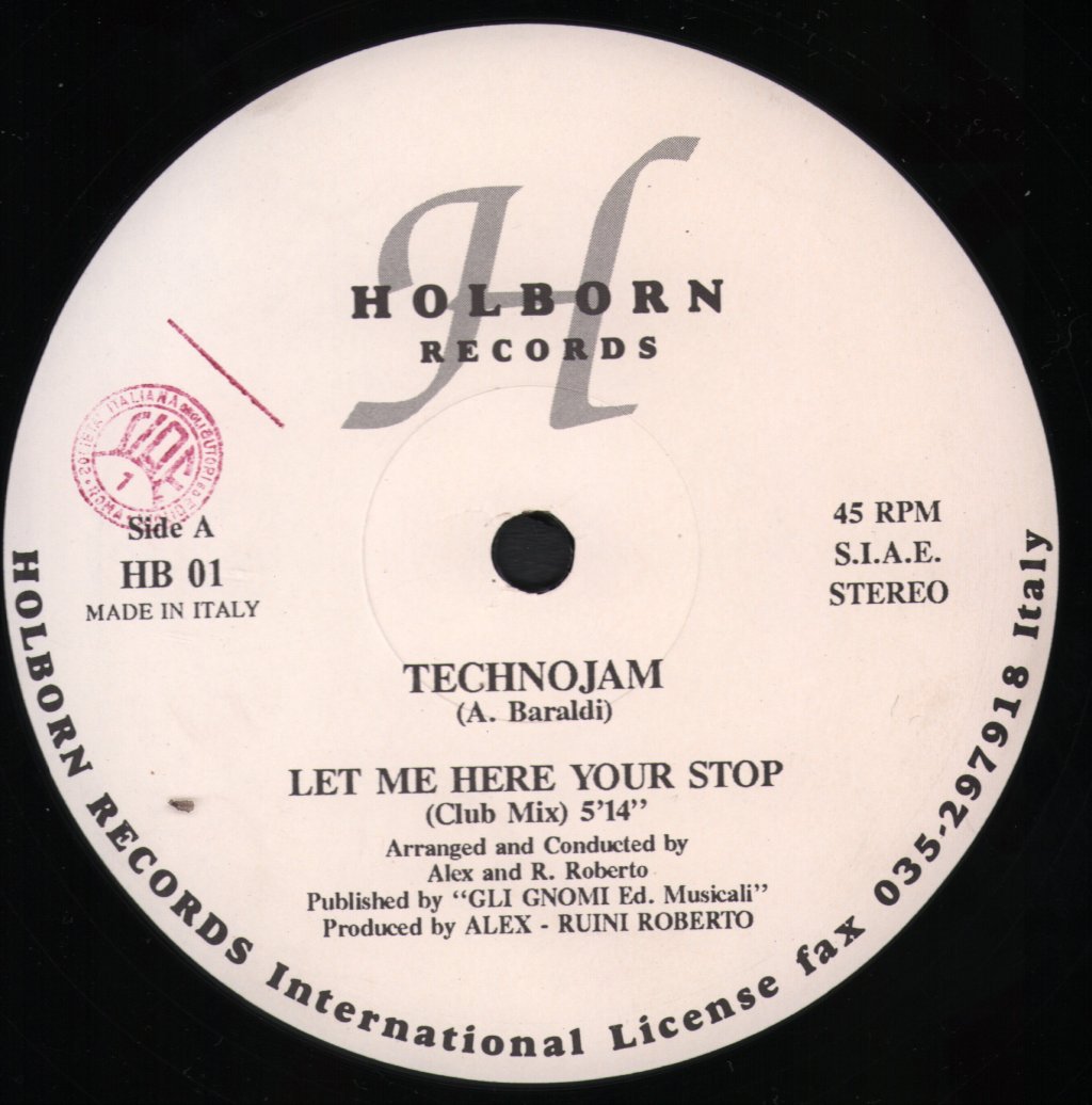 Technojam - Let Me Here Your Stop - 12 Inch