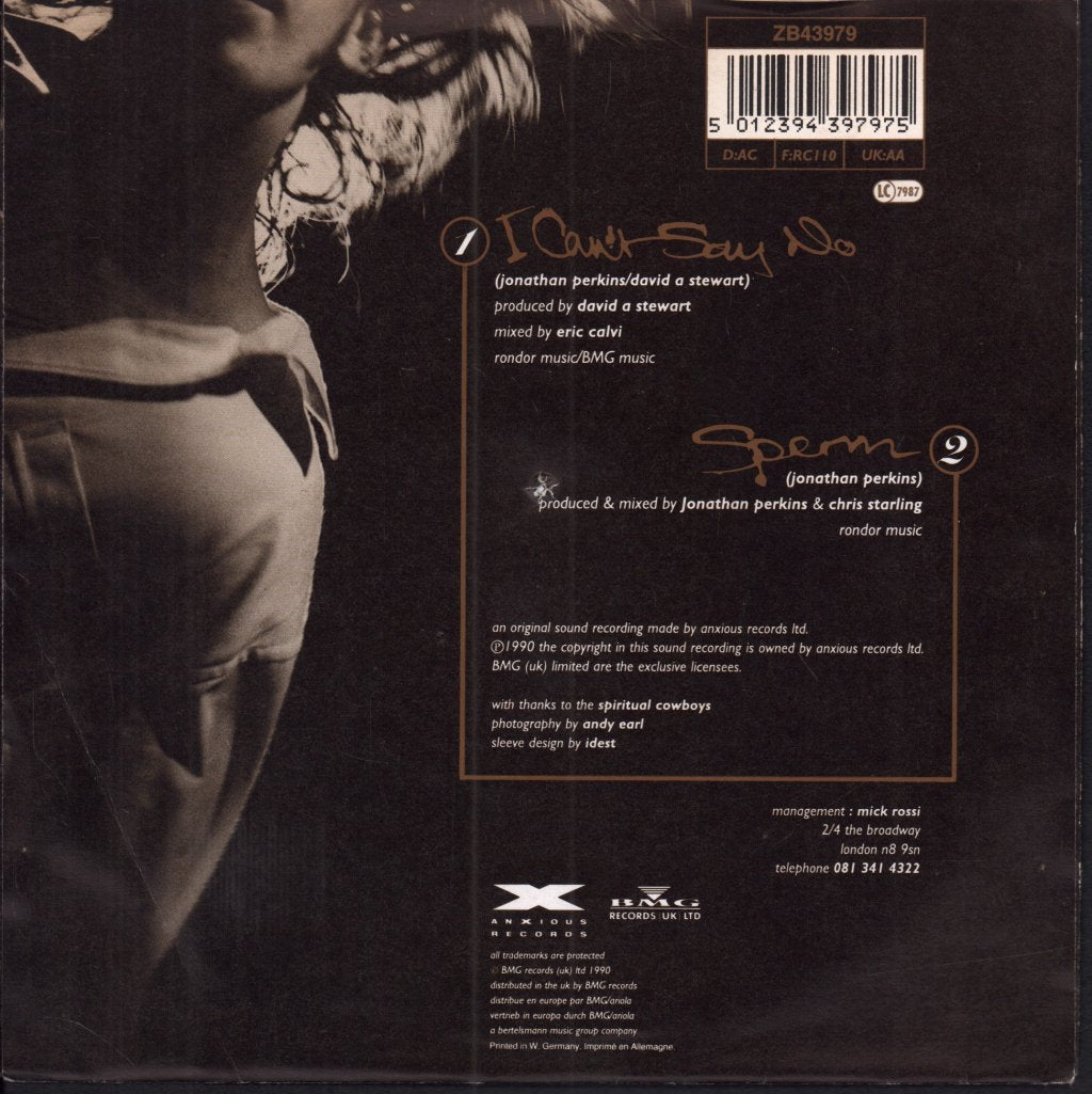 Jonathan Perkins And The Flame - I Can't Say No - 7 Inch
