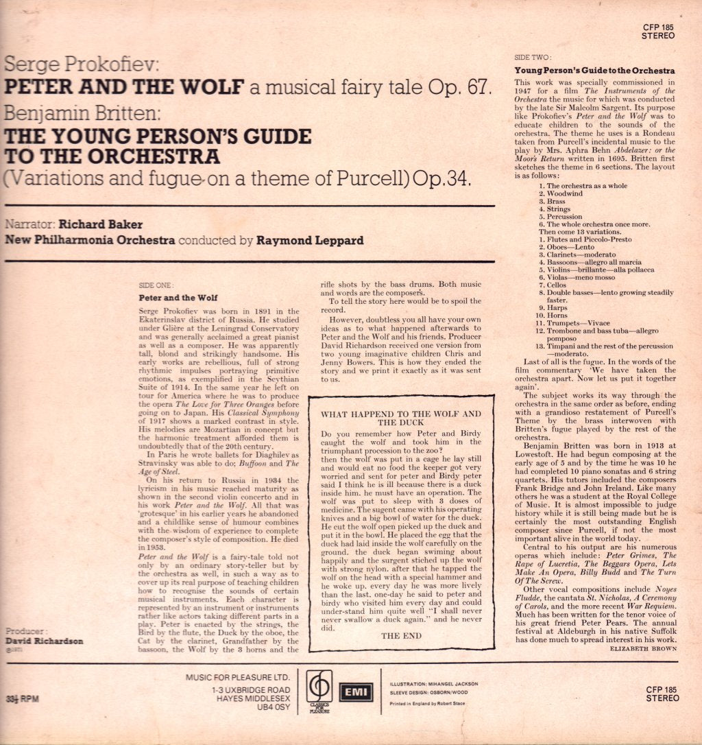 Sergei Prokofiev - Peter And The Wolf - Lp