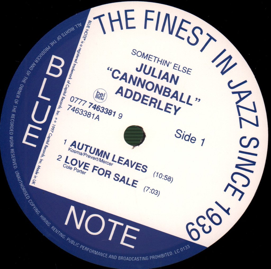 Cannonball Adderley - Somethin' Else - Lp