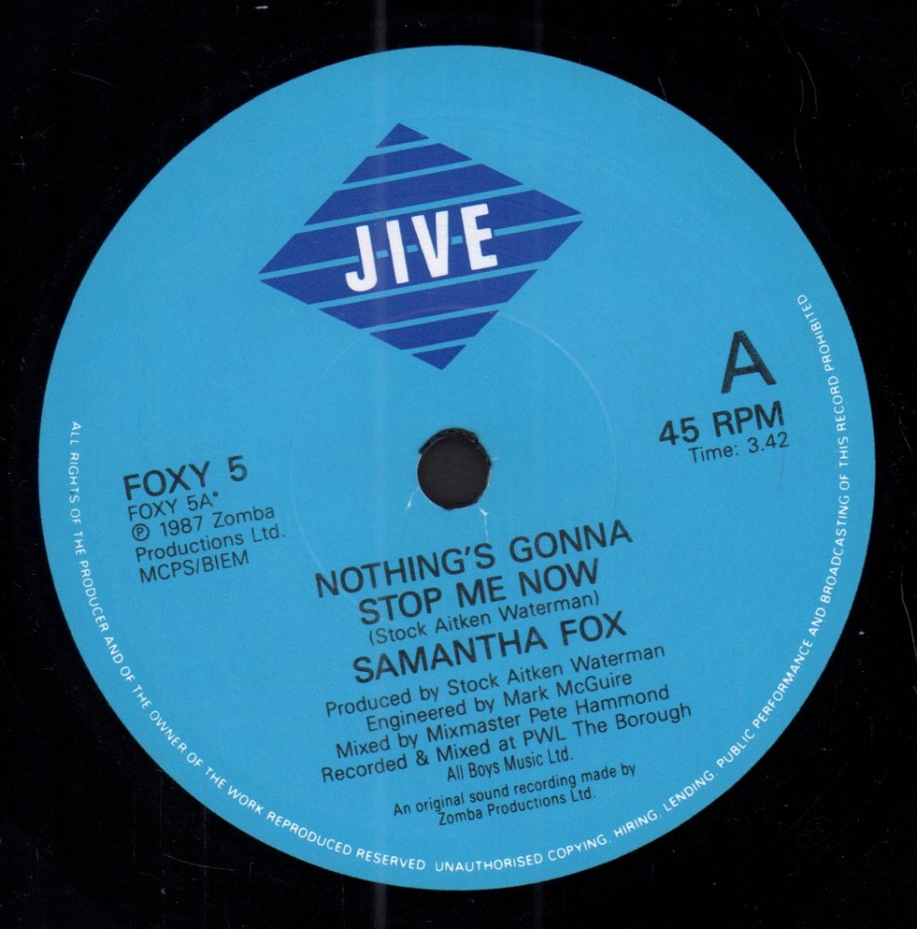 Samantha Fox - Nothing's Gonna Stop Me Now - 7 Inch
